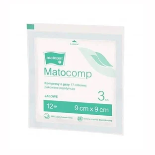 Марлеві тампони, 17 ниток, 12 шарів, Matocomp, 9x9 см, 3 шт.
