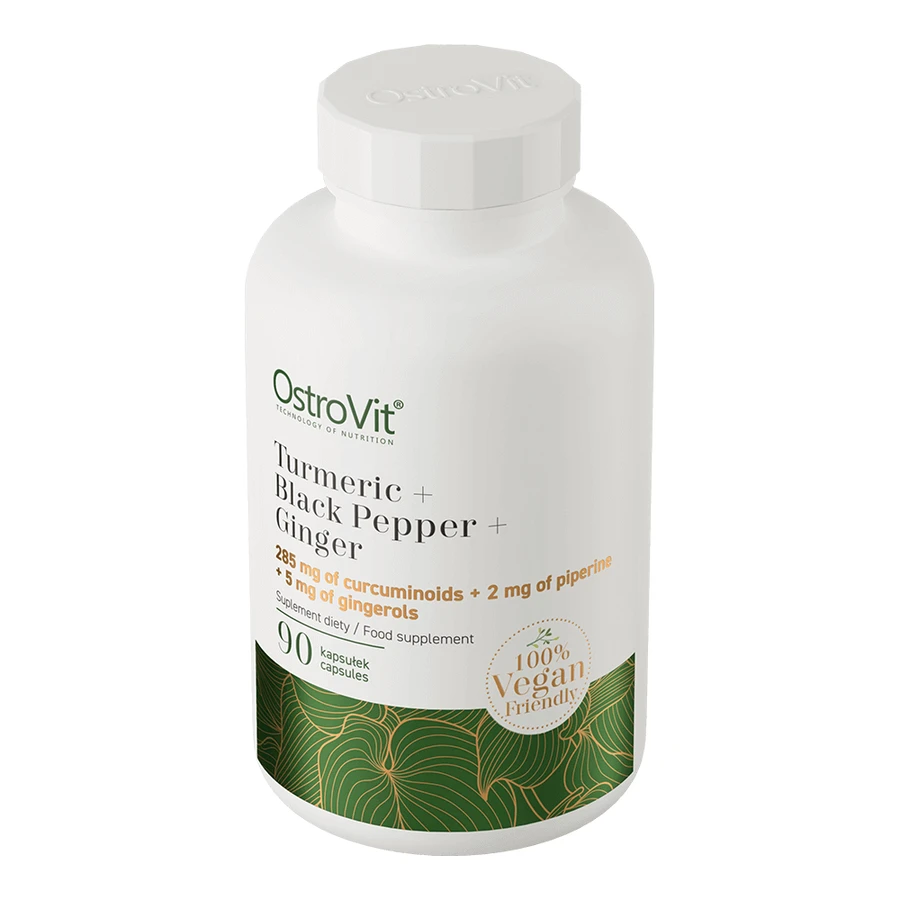 Куркума + Чорний перець + Імбир OstroVit Turmeric + Black Pepper + Ginger, 90 капсул: ціни та характеристики