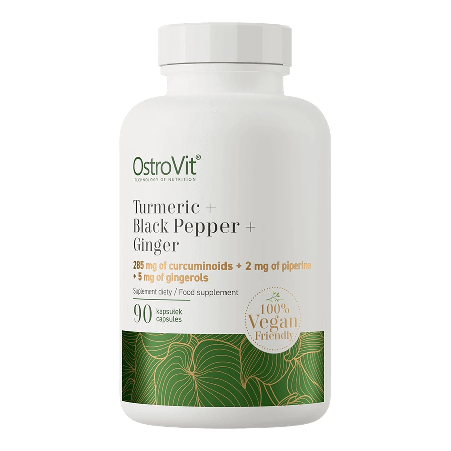Куркума + Чорний перець + Імбир OstroVit Turmeric + Black Pepper + Ginger, 90 капсул: ціни та характеристики