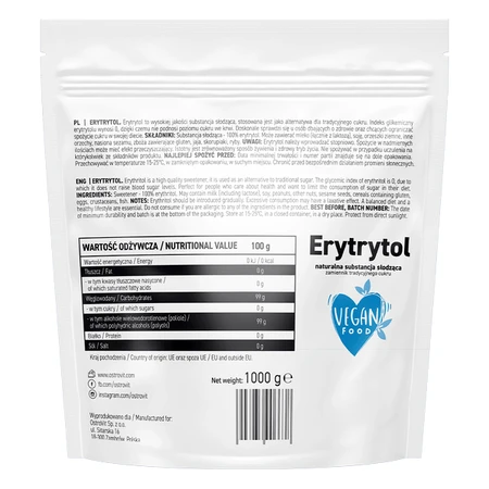 OstroVit Erythritol, 1 кг: цены и характеристики