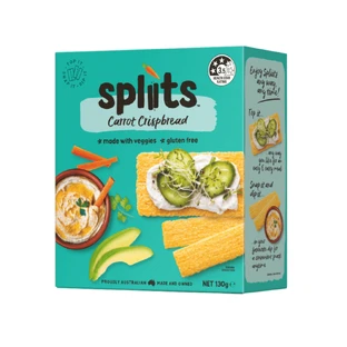 Сухие хлебцы с морковью, без глютена, 130 г, Spliits