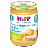Блюдо HiPP Біо, картопляне пюре з кукурудзою та індичкою, після 5 місяців, 190 г.