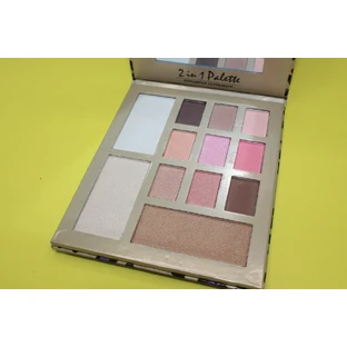 Палитра теней, Kiss Beauty, 2 в 1, тени и хайлайтер, 1