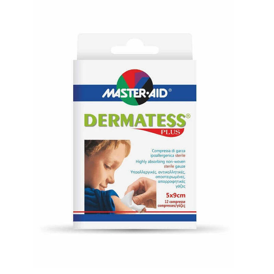 Dermatess Plus Master-Aid Стерильні компреси Master-Aid Стерильні компреси, 5x9 см, 12 шт, Pietrasanta Pharma: ціни та характеристики