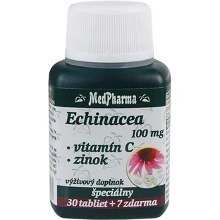MedPharma ЕХІНАЦЕЯ 100МГ, ВІТАМІН С, ЦИНК 1×37 таблеток, дієтична добавка