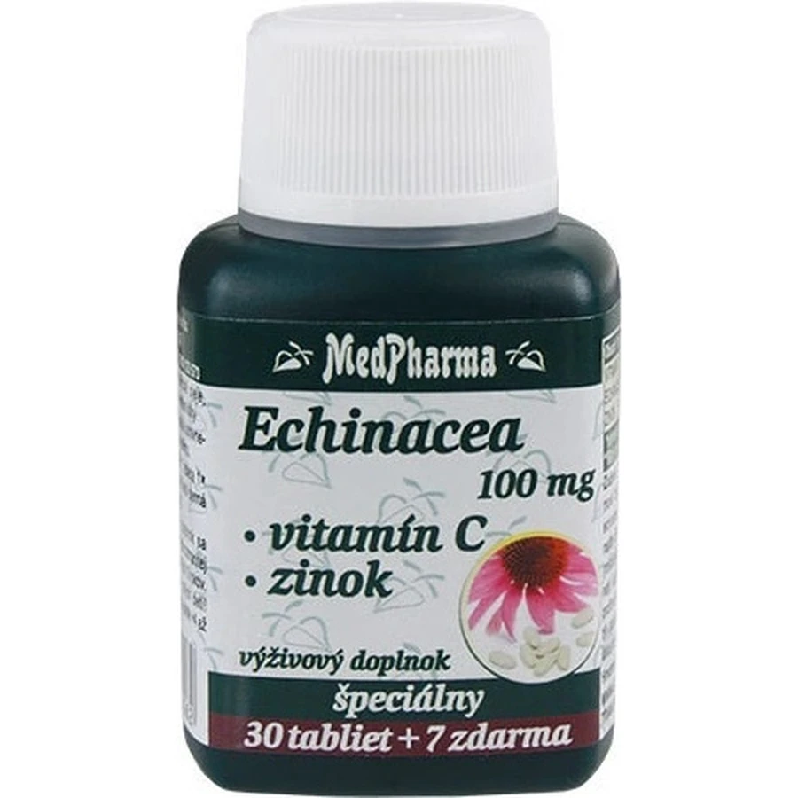 MedPharma ЕХІНАЦЕЯ 100МГ, ВІТАМІН С, ЦИНК 1×37 таблеток, дієтична добавка: ціни та характеристики