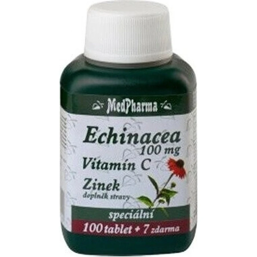 MedPharma ЕХІНАЦЕЯ 100МГ, ВІТАМІН С, ЦИНК 1×37 таблеток, дієтична добавка: ціни та характеристики