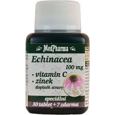 MedPharma ЕХІНАЦЕЯ 100МГ, ВІТАМІН С, ЦИНК 1×37 таблеток, дієтична добавка: ціни та характеристики