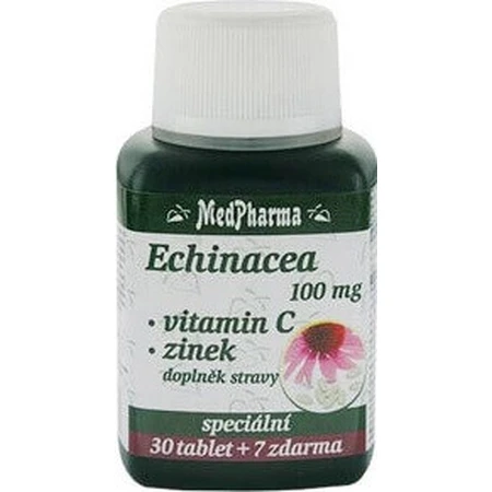 MedPharma ЕХІНАЦЕЯ 100МГ, ВІТАМІН С, ЦИНК 1×37 таблеток, дієтична добавка: ціни та характеристики