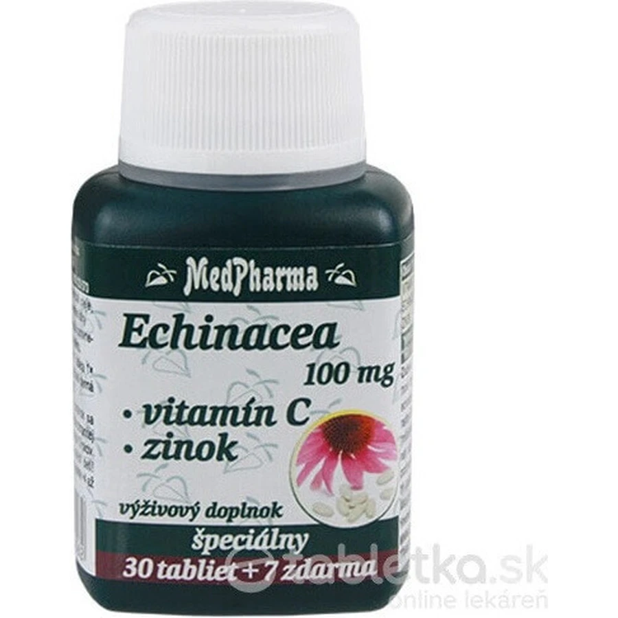 MedPharma ЕХІНАЦЕЯ 100МГ, ВІТАМІН С, ЦИНК 1×37 таблеток, дієтична добавка: ціни та характеристики