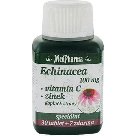 MedPharma ЕХІНАЦЕЯ 100МГ, ВІТАМІН С, ЦИНК 1×37 таблеток, дієтична добавка: ціни та характеристики