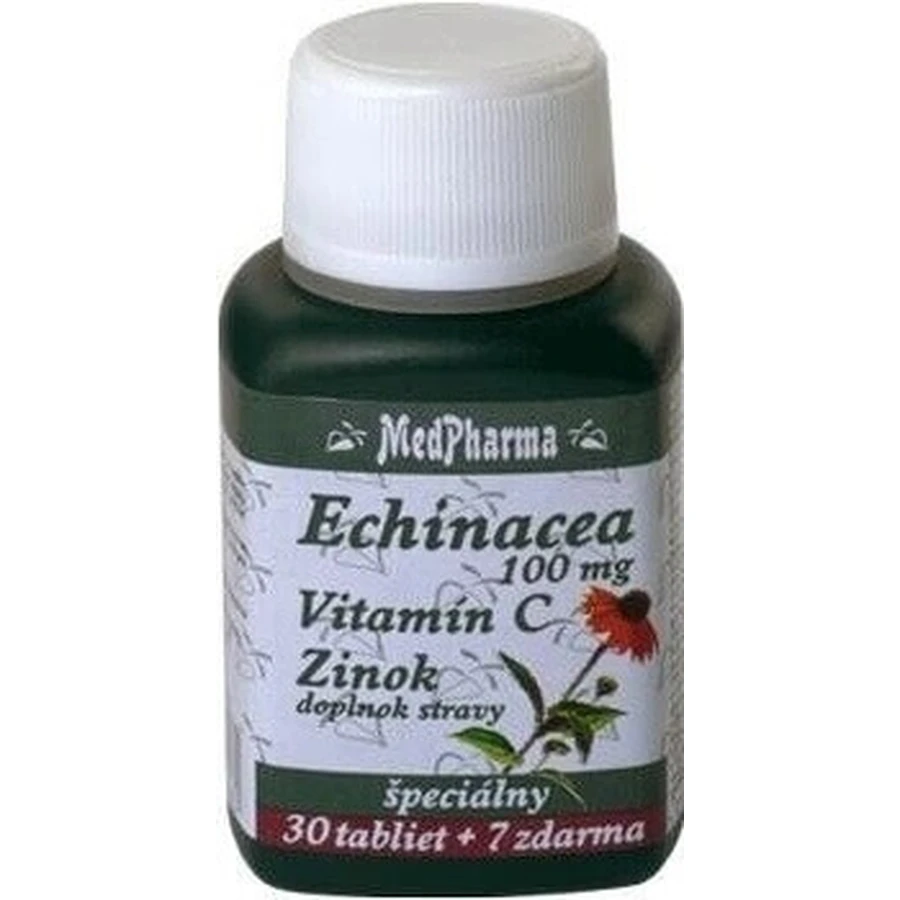 MedPharma ЕХІНАЦЕЯ 100МГ, ВІТАМІН С, ЦИНК 1×37 таблеток, дієтична добавка: ціни та характеристики