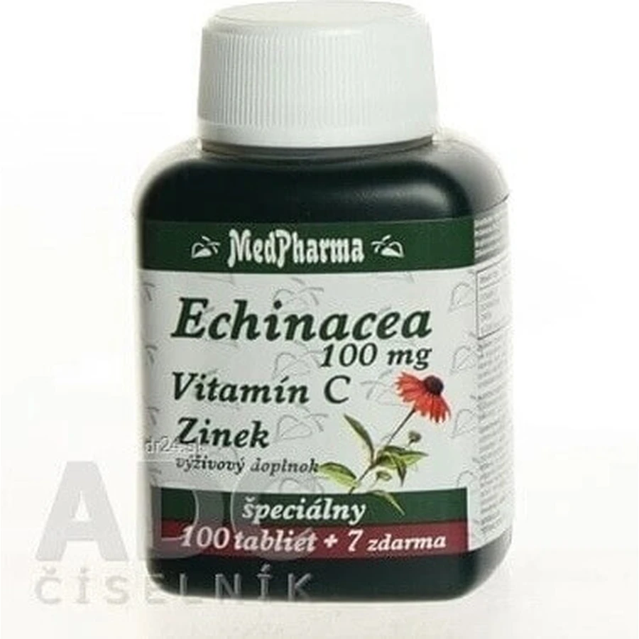 MedPharma ЕХІНАЦЕЯ 100МГ, ВІТАМІН С, ЦИНК 1×37 таблеток, дієтична добавка: ціни та характеристики