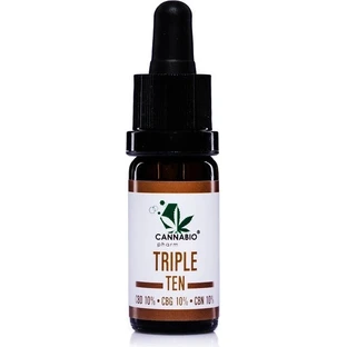 CANNABIOpharm TRIPLE TEN- CBD 10%-CBG 10%-CBN 10% 1×10 мл, масло, содержащее CBD, CBG и CBN