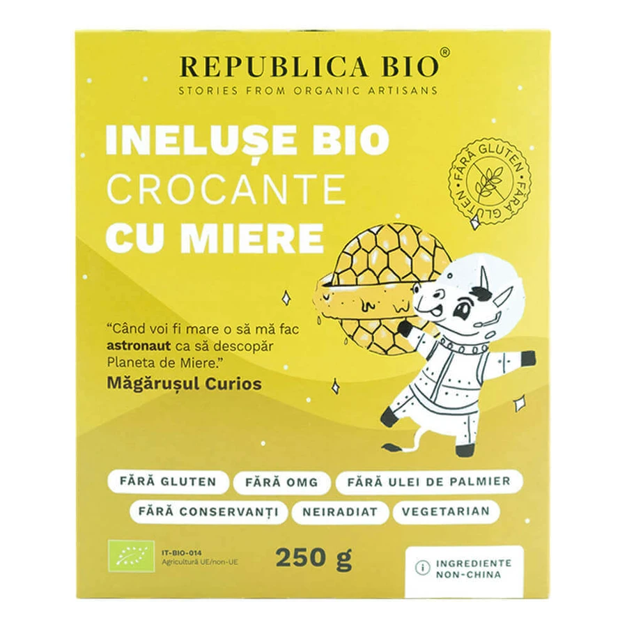 Органические хрустящие медовые рулетики без глютена, 250 г, Organic Republic: цены и характеристики