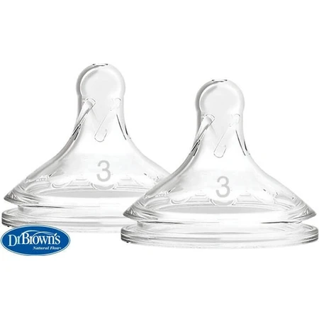 Dr.BROWN'S OPTIONS+ РІВЕНЬ 3 1×2, широка горловина, силікон, 6M+.: ціни та характеристики