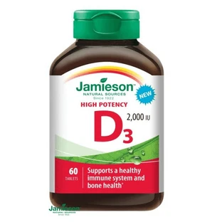 Витамин D3 50 мкг 2000 МЕ, 60 таблеток, Jamieson