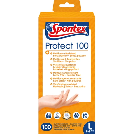 Одноразовые перчатки Spontex Protect L 100 шт.: цены и характеристики