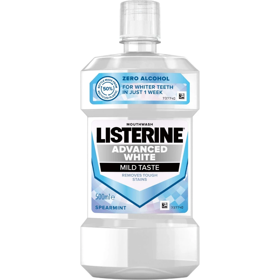 Ополіскувач для порожнини рота Listerine Advanced White М'який смак 500 мл: ціни та характеристики
