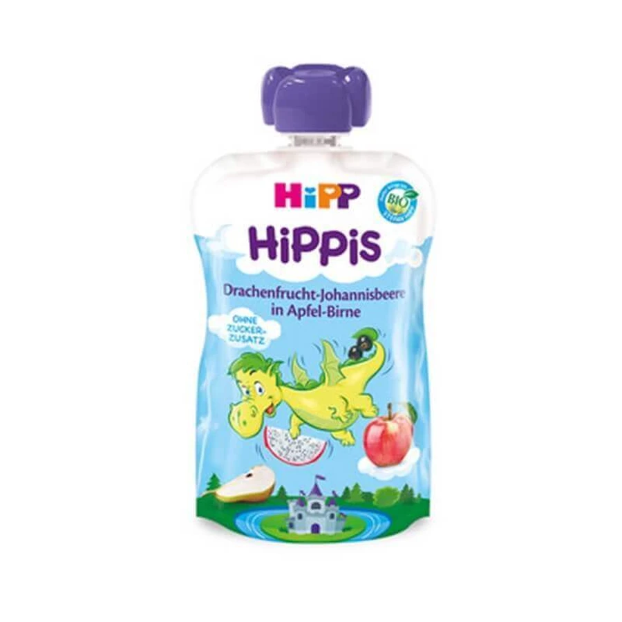 Пюре Dragon Fruit з чорною смородиною, яблуком та грушею HiPPiS, +12 місяців, 100 г, Hipp: ціни та характеристики