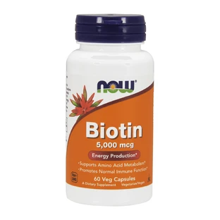 Now Foods Biotin, біотин 5000 мкг, 60 вегетаріанських капсул