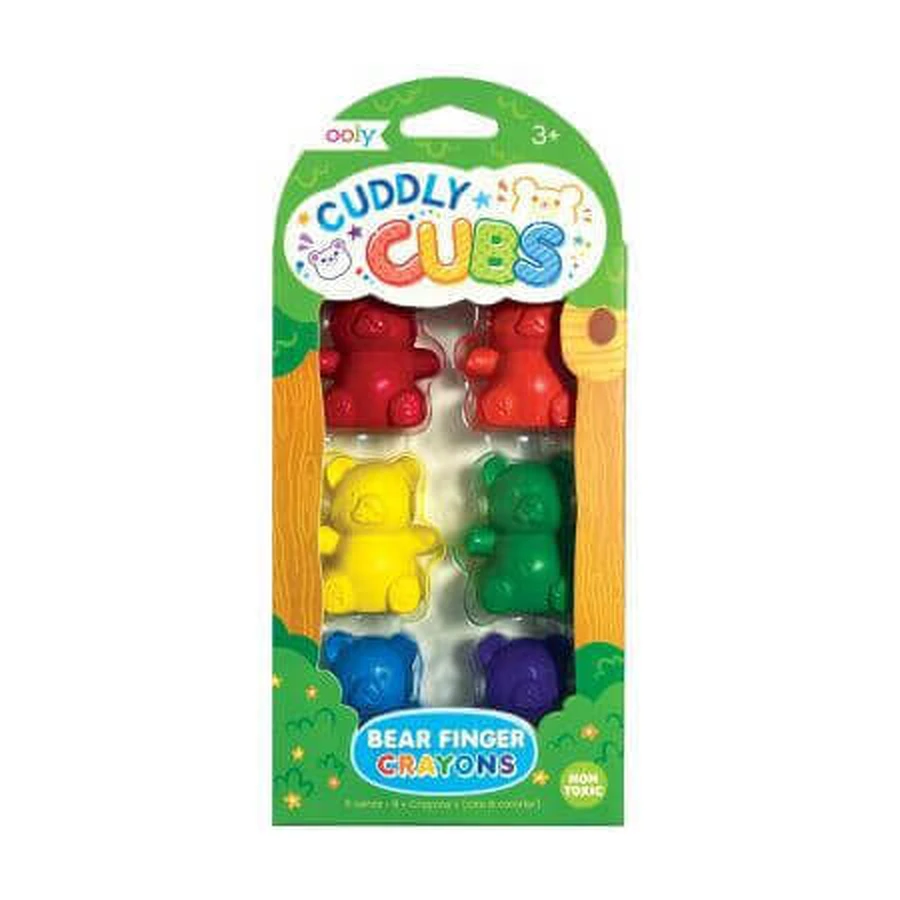 Кольорові пальчикові олівці Cuddly Cubbies Ведмежата, набір з 6 штук, Ooly: ціни та характеристики
