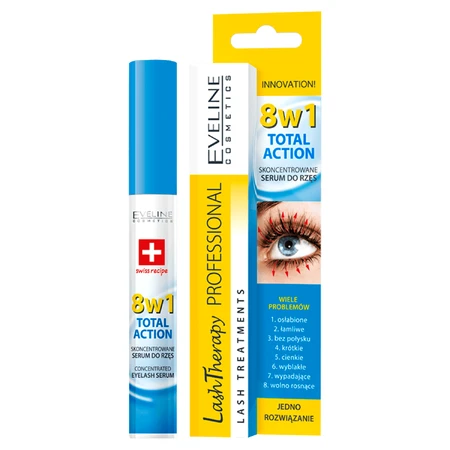 Eveline Cosmetics Total Action Сыворотка для ресниц 8 в 1, 10 мл: цены и характеристики