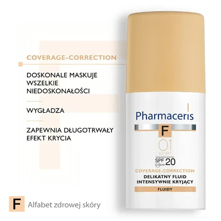 Pharmaceris F, Непрозорий флюїд 01 Слонова кістка, SPF 20, 30 мл: ціни та характеристики