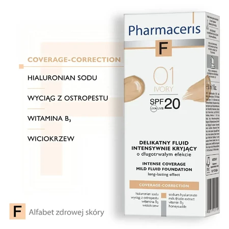 Pharmaceris F, Непрозорий флюїд 01 Слонова кістка, SPF 20, 30 мл: ціни та характеристики