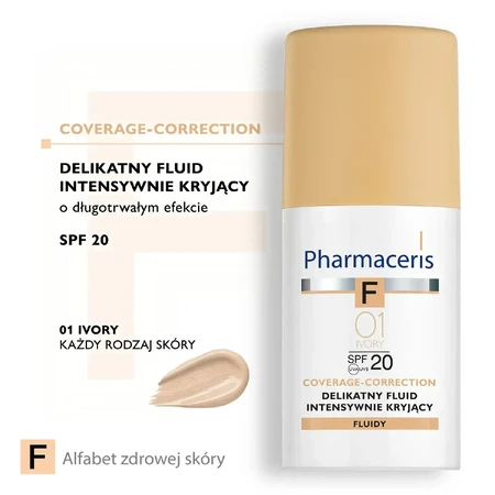 Pharmaceris F, Непрозорий флюїд 01 Слонова кістка, SPF 20, 30 мл: ціни та характеристики