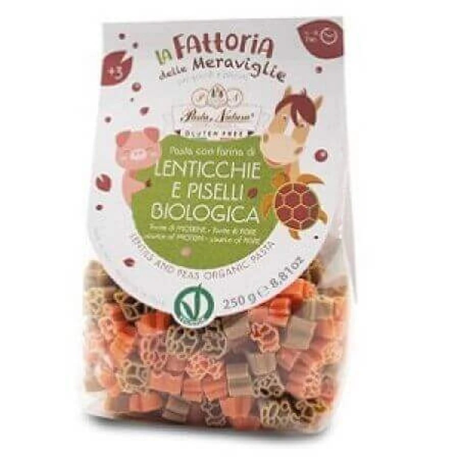 Макароны для детей с мукой из красной чечевицы и зеленого горошка, 250 г, Pasta Natura: цены и характеристики