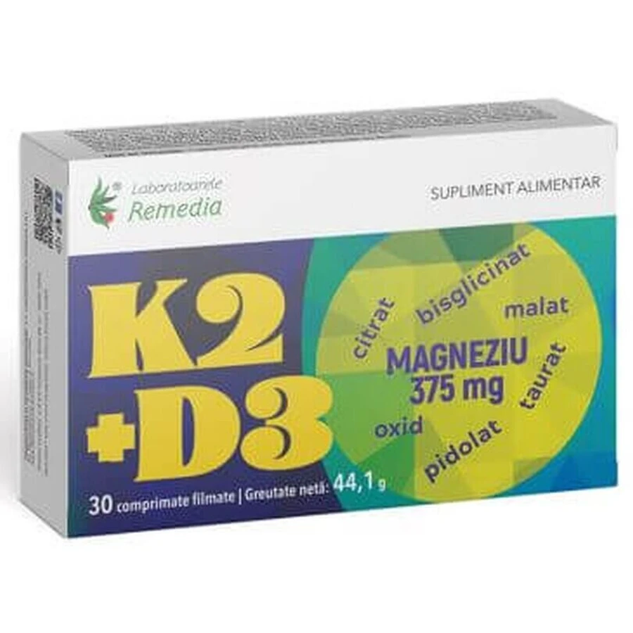K2+D3+Магний 375 мг Remedia K2+D3+Magnesium, 30 таблеток: цены и характеристики
