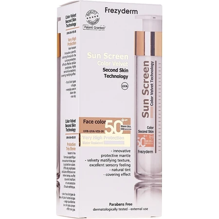 Сонцезахисний крем Frezyderm Sun Screen Colour Velvet SPF 50+, 50 мл: ціни та характеристики