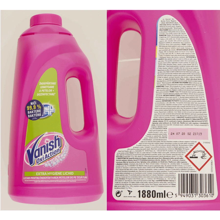 Vanish Oxi Action Экстра гигиена 20 стирок стиральный порошок квн 1,88 л: цены и характеристики