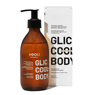 Veoli Botanica Glic Cool Body, отшелушивающее и регулирующее средство для тела с 5% гликолевой кислотой и экстрактом водорослей, 280 мл