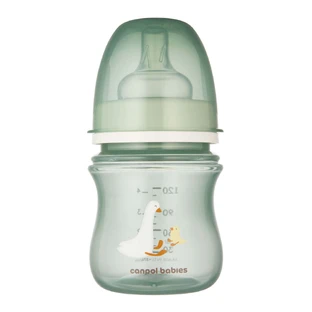 Canpol Babies EasyStart, пляшечка проти кольок, з широким горлом, Гусак, від народження, 120 мл
