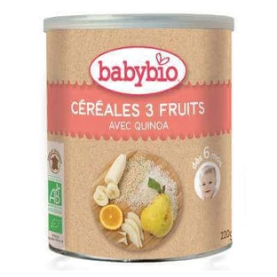 Органические хлопья с 3 фруктами и киноа, 220 г, Babybio