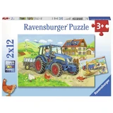 Пазл "Строительная площадка и ферма", 2х12 деталей, Ravensburger