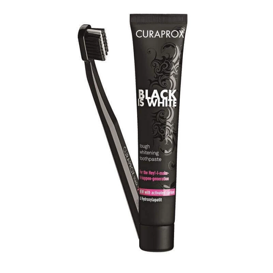 Набір Curaprox: Зубна паста Black is White, 90 мл + щітка: ціни та характеристики