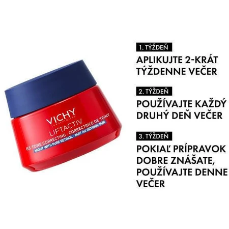Нічний тонуючий крем Vichy LIFTACTIV B3 з чистим ретинолом для відновлення клітин гіперпігментованої шкіри 50 мл: ціни та характеристики
