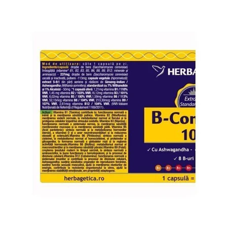 B-Complex 100, 60 капсул, Herbagetica: ціни та характеристики