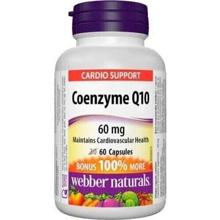 WEBBER NATURALS Коэнзим Q10 60 мг 1×60 капс, пищевая добавка: цены и характеристики