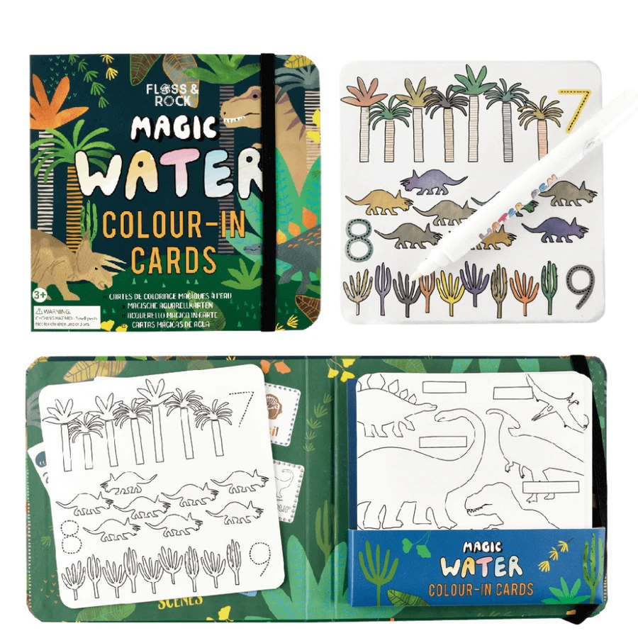 Набір для розфарбовування водою, Magic Water Cards Dino, 3 роки+, Floss & Rock: ціни та характеристики