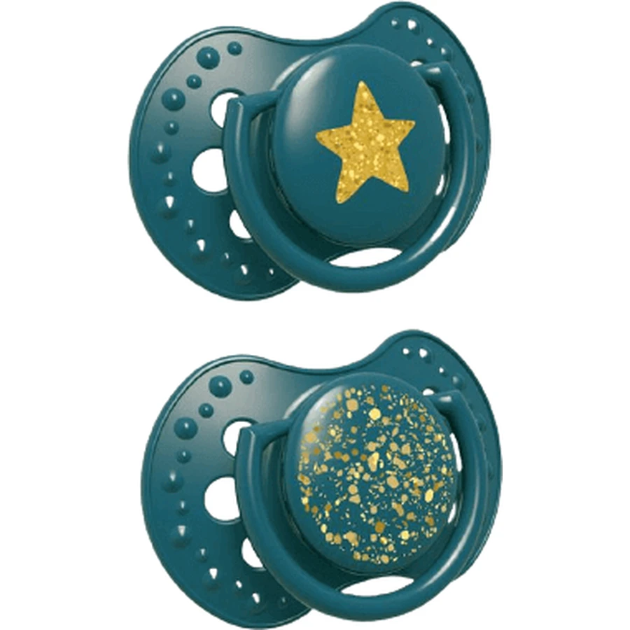 LOVI Пустышка силиконовая Dynamic Stardust 3-6 месяцев, зеленая, 2 шт.: цены и характеристики