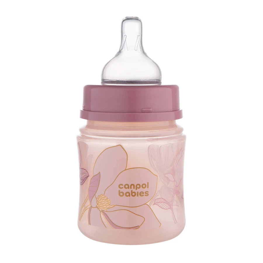 Canpol Babies EasyStart, антиколиковая бутылочка с широким отверстием, Gold, розовая, 35/239, с рождения, 120 мл: цены и характеристики
