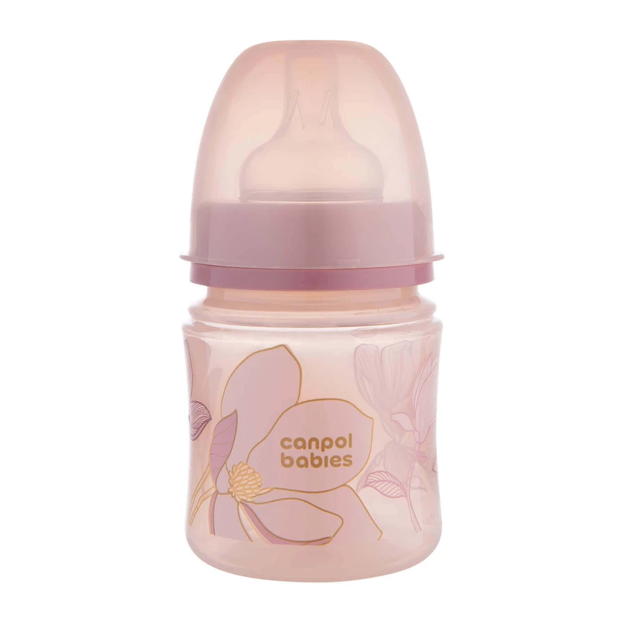 Canpol Babies EasyStart, антиколиковая бутылочка с широким отверстием, Gold, розовая, 35/239, с рождения, 120 мл: цены и характеристики
