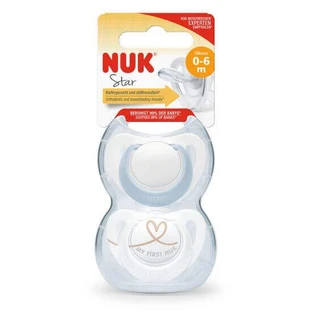Пустышка Nuk Star Blue силиконовая, 0-6 месяцев, 2 шт.