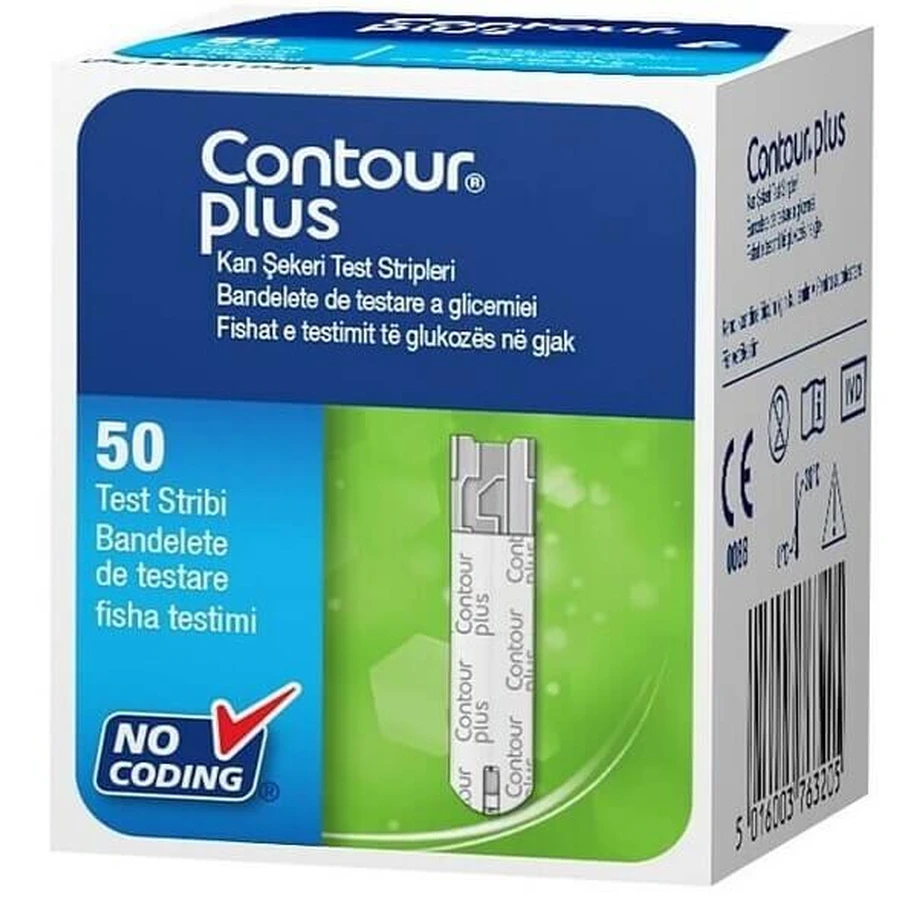 Тест-полоски Ascensia Diabetes Care Contour Plus для определения уровня глюкозы в крови, 50 шт.: цены и характеристики