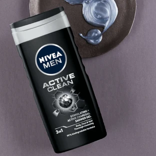 Nivea Men, Ензим для душу 3-в-1 для обличчя, тіла та волосся, Active Clean, 250 мл