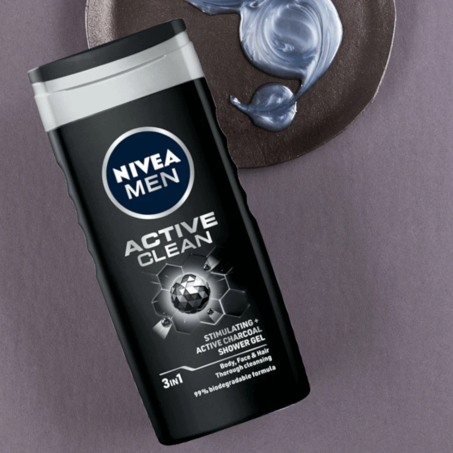 Nivea Men, Энзим для душа 3 в 1 для лица, тела и волос, Active Clean, 250 мл: цены и характеристики